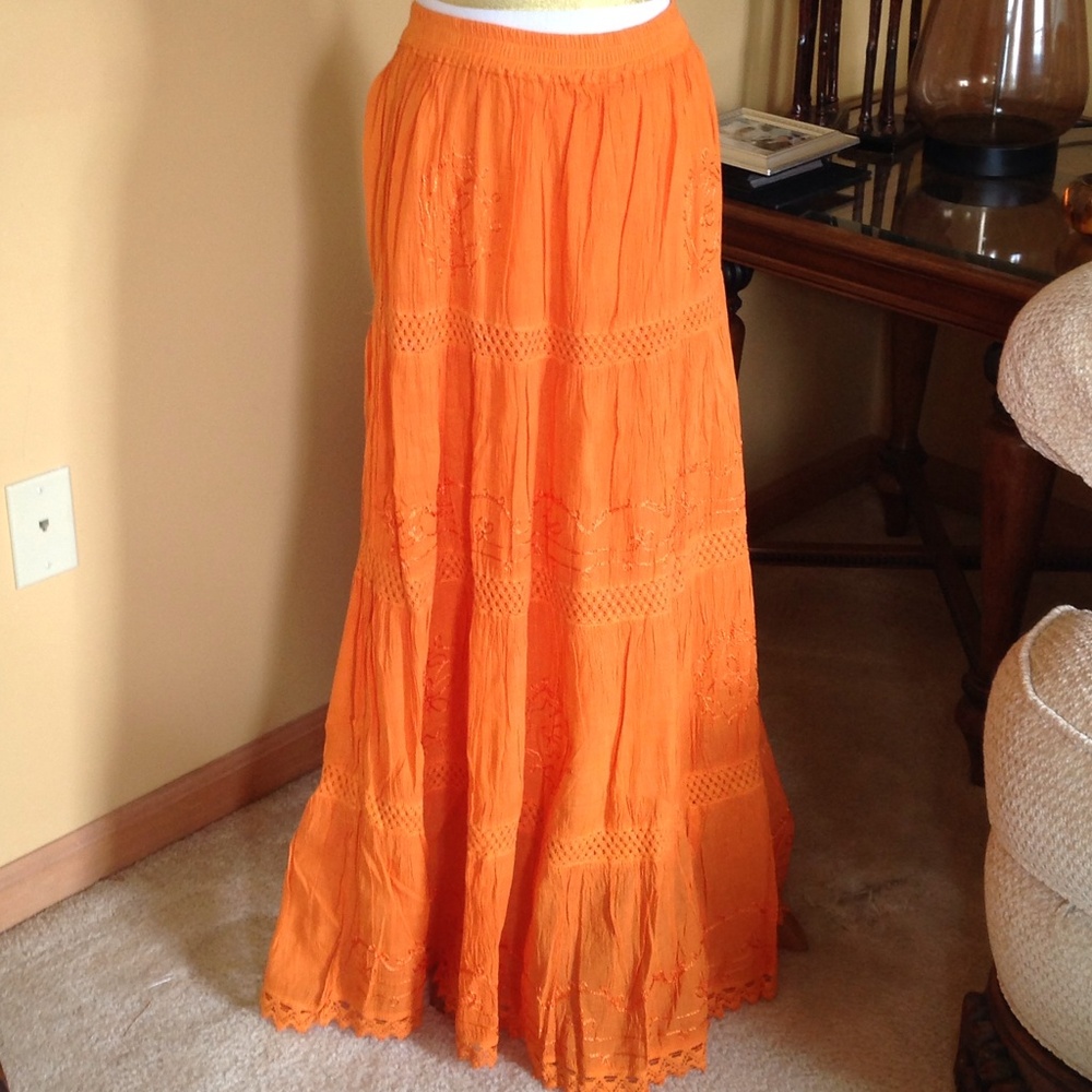 COPY - Orange Cotton Skirt